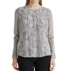 Aritzia Wilfred Le Fou Lourdes Silk Blouse Sheer Women Medium Lightweight